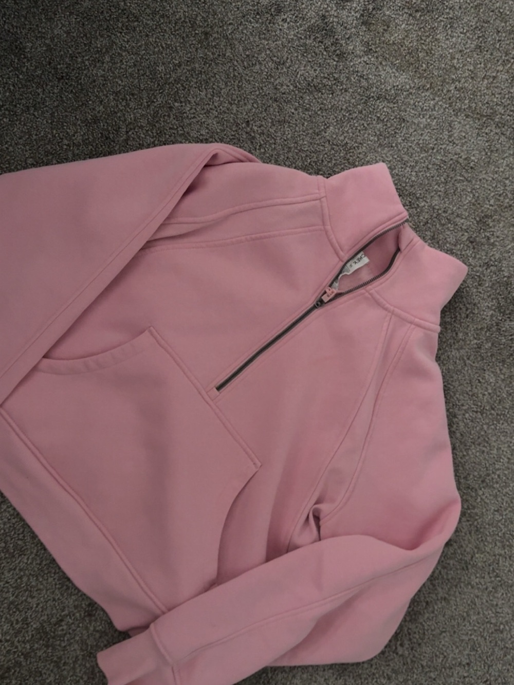 Pink Quarter-Zip Pullover Sweatshirt